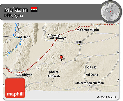 Shaded Relief Panoramic Map of Ma`āzim