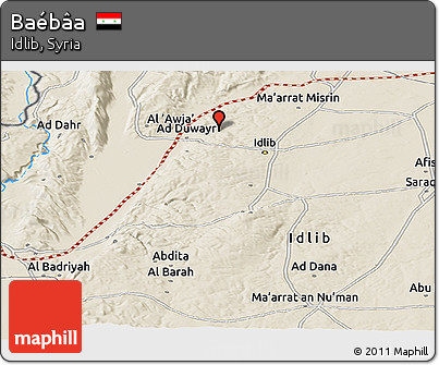 Shaded Relief Panoramic Map of Baébâa