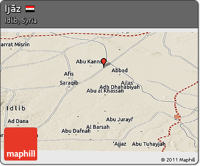 Shaded Relief Panoramic Map of Ijāz
