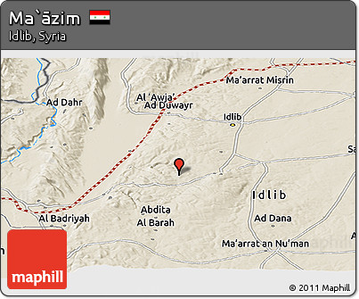 Shaded Relief Panoramic Map of Ma`āzim
