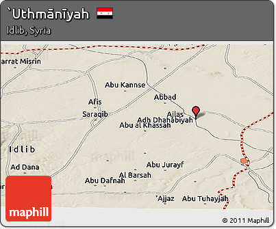 Shaded Relief Panoramic Map of `Uthmānīyah