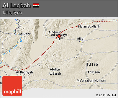 Shaded Relief Panoramic Map of Al Laqbah