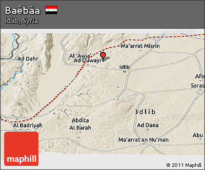 Shaded Relief Panoramic Map of Baébâa