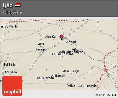 Shaded Relief Panoramic Map of Ijāz