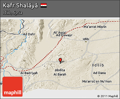 Shaded Relief Panoramic Map of Kafr Shalāyā