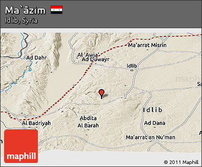 Shaded Relief Panoramic Map of Ma`āzim
