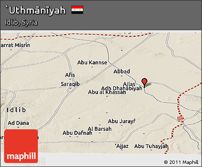 Shaded Relief Panoramic Map of `Uthmānīyah