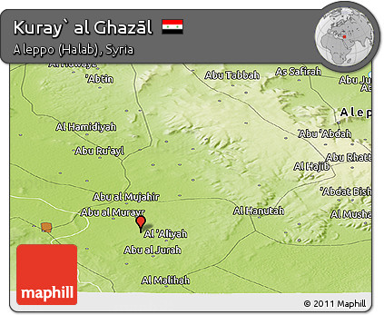 Physical Panoramic Map of Kuray` Al Ghazāl