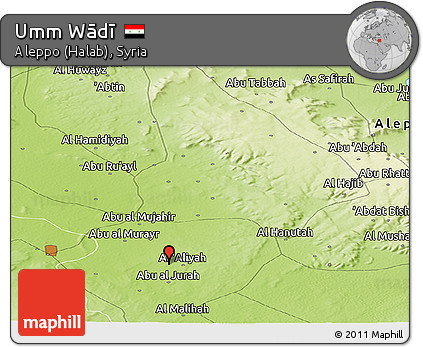 Physical Panoramic Map of Umm Wādī