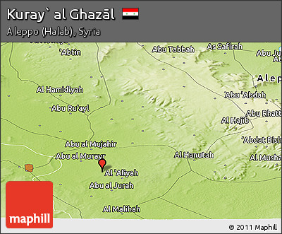 Physical Panoramic Map of Kuray` Al Ghazāl