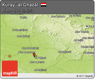 Physical Panoramic Map of Kuray` Al Ghazāl