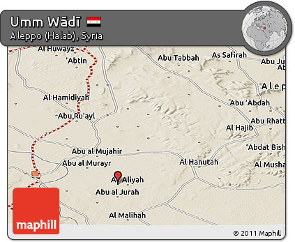 Shaded Relief Panoramic Map of Umm Wādī