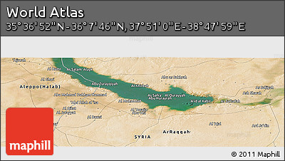 Satellite Panoramic Map of the Area around 35° 52' 19" N, 38° 19' 30" E