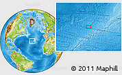 Physical Location Map of the area around 35° 52' 19" N, 38° 10' 29" W