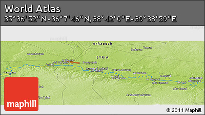 Physical Panoramic Map of the Area around 35° 52' 19" N, 39° 10' 29" E