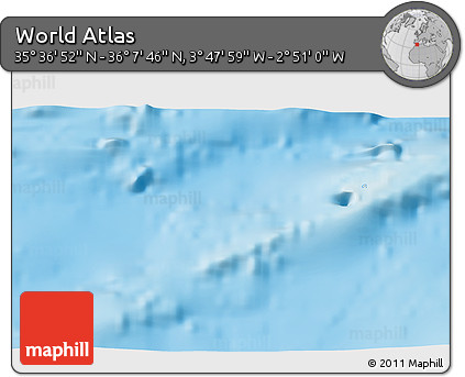 Shaded Relief 3D Map of the Area around 35° 52' 19" N, 3° 19' 30" W
