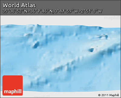 Shaded Relief 3D Map of the Area around 35° 52' 19" N, 3° 19' 30" W