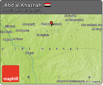 Physical Map of `Abd Al Khaznah