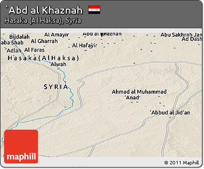 Shaded Relief Panoramic Map of `Abd Al Khaznah
