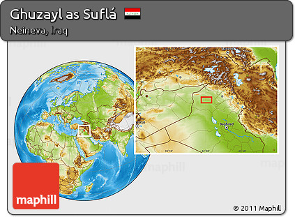 Physical Location Map of Ghuzayl As Suflá