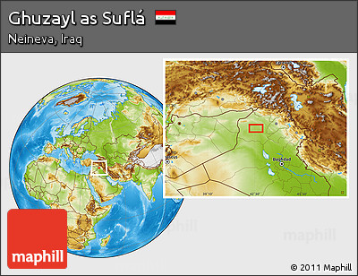 Physical Location Map of Ghuzayl As Suflá