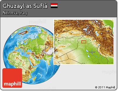 Physical Location Map of Ghuzayl As Suflá