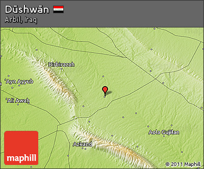 Physical 3D Map of Dūshwān