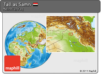 Physical Location Map of Tall As Samn