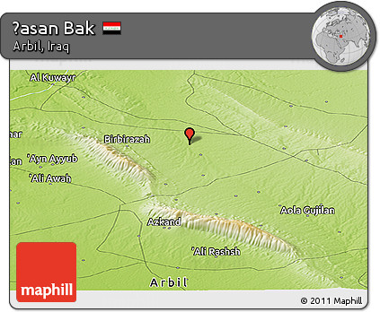 Physical Panoramic Map of Ḩasan Bak
