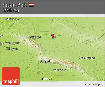 Physical Panoramic Map of Ḩasan Bak