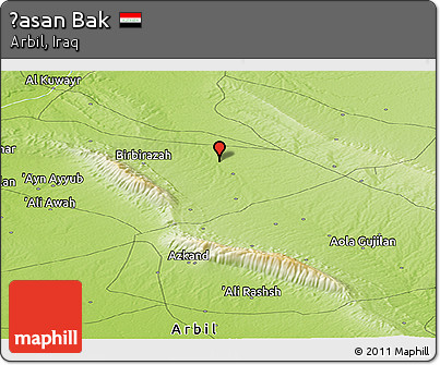 Physical Panoramic Map of Ḩasan Bak