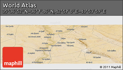 Satellite Panoramic Map of the Area around 35° 52' 19" N, 43° 25' 29" E