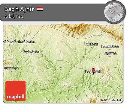 Physical 3D Map of Bāgh Ajnīr