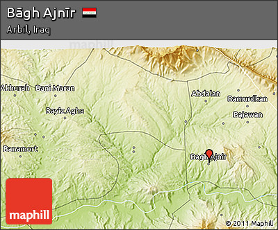 Physical 3D Map of Bāgh Ajnīr