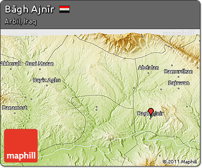 Physical 3D Map of Bāgh Ajnīr