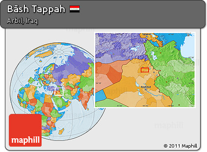 Political Location Map of Bāsh Tappah