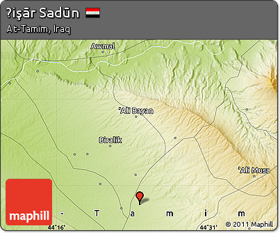 Physical Map of Ḩişār Sadūn