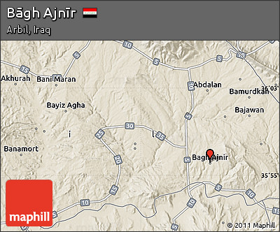 Shaded Relief Map of Bāgh Ajnīr