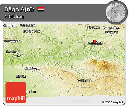 Physical Panoramic Map of Bāgh Ajnīr