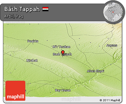 Physical Panoramic Map of Bāsh Tappah