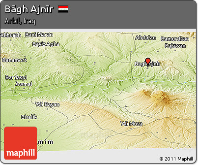Physical Panoramic Map of Bāgh Ajnīr