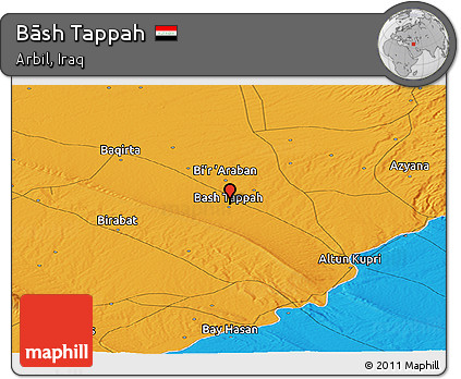 Political Panoramic Map of Bāsh Tappah
