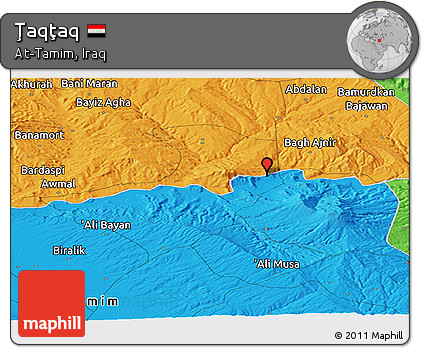 Political Panoramic Map of Ţaqţaq