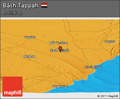 Political Panoramic Map of Bāsh Tappah
