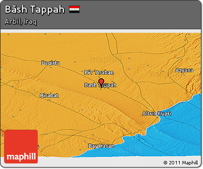Political Panoramic Map of Bāsh Tappah
