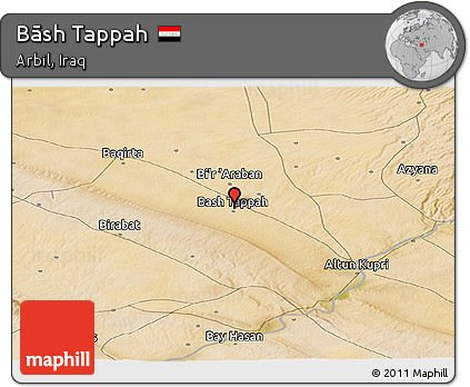 Satellite Panoramic Map of Bāsh Tappah