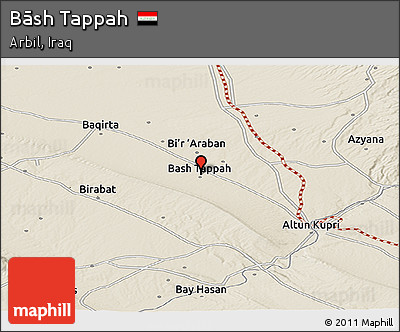 Shaded Relief Panoramic Map of Bāsh Tappah