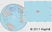 Gray Location Map of the area around 35° 52' 19" N, 44° 7' 30" W