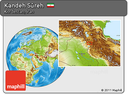 Physical Location Map of Kandeh Sūreh