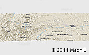 Shaded Relief Panoramic Map of the area around 35° 52' 19" N, 46° 49' 30" E